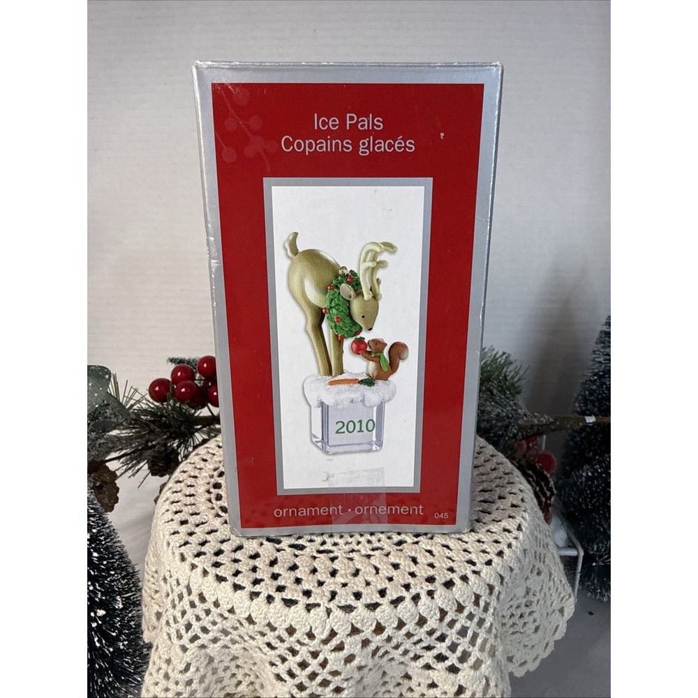 American Greetings Ice Pals Reindeer & Squirrel Christmas Ornament 2010